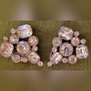 Pair of Vintage Art DecoRhinestone Clips - For Blinging up  Shoes, Purse, Scarf.